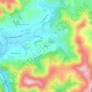 Mappa topografica Ahaize, altitudine, rilievo