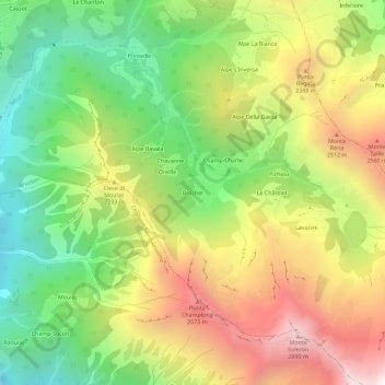 Mappa topografica Brochet, altitudine, rilievo