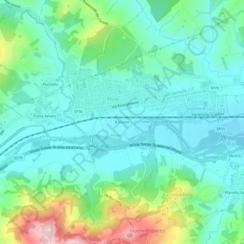 Mappa topografica Il Fiume, altitudine, rilievo