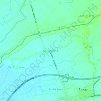 Mappa topografica La Purisima, altitudine, rilievo