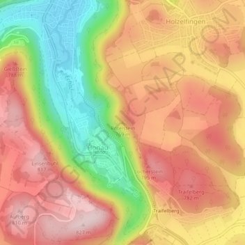 Mappa topografica Rötelstein, altitudine, rilievo