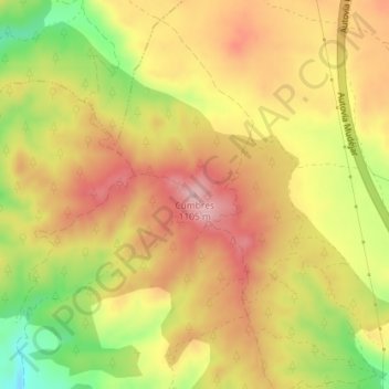 Mappa topografica Cumbres, altitudine, rilievo