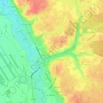 Mappa topografica Bel-Air, altitudine, rilievo
