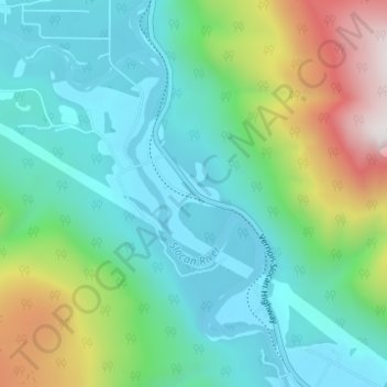 Mappa topografica Passmore, altitudine, rilievo