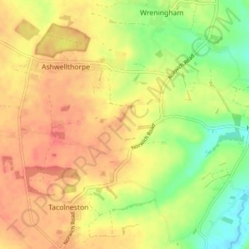 Mappa topografica Fundenhall, altitudine, rilievo