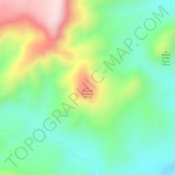 Mappa topografica Serra do Tombador, altitudine, rilievo