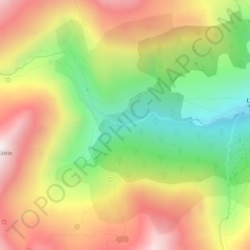 Mappa topografica Cascade de l'Artigue, altitudine, rilievo