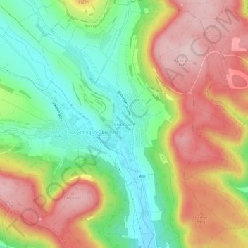 Mappa topografica Seitingen, altitudine, rilievo