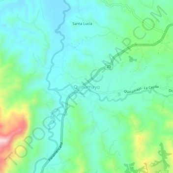 Mappa topografica Quinamayo, altitudine, rilievo