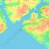 Mappa topografica Kerfany-les-Pins, altitudine, rilievo