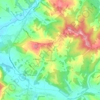 Mappa topografica Les Vidaloux, altitudine, rilievo