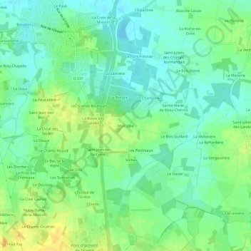 Mappa topografica Mon Idée, altitudine, rilievo