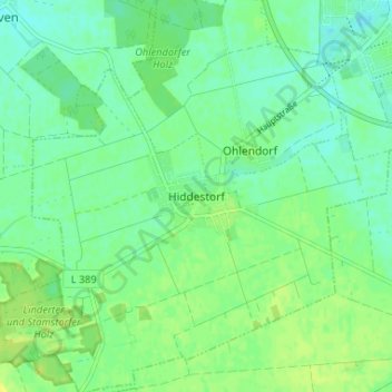 Mappa topografica Hiddestorf, altitudine, rilievo