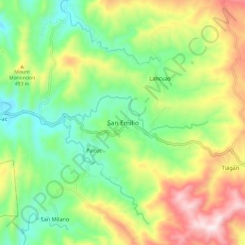 Mappa topografica San Emilio, altitudine, rilievo