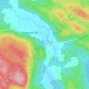 Mappa topografica Leeburn, altitudine, rilievo