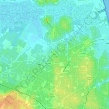 Mappa topografica Pez, altitudine, rilievo