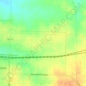 Mappa topografica Baldwin Park, altitudine, rilievo