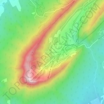 Mappa topografica Massanutten, altitudine, rilievo