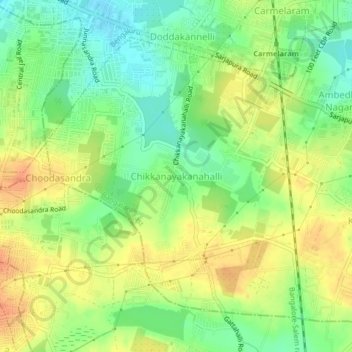 Mappa topografica Chikkanayakanahalli, altitudine, rilievo