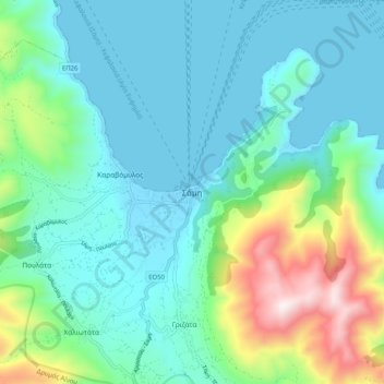 Mappa topografica Sami, altitudine, rilievo