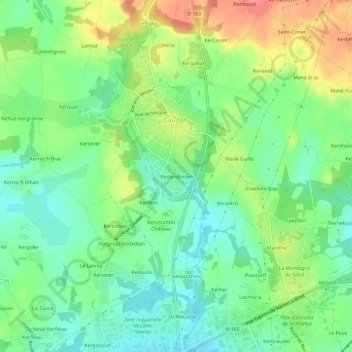 Mappa topografica Restendrezen, altitudine, rilievo