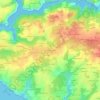 Mappa topografica Lande Kerguipp, altitudine, rilievo