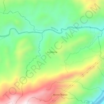 Mappa topografica La Siberia, altitudine, rilievo