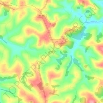 Mappa topografica Colônia, altitudine, rilievo