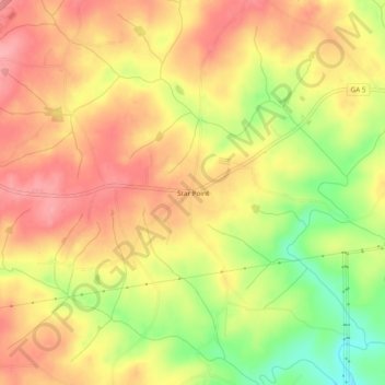 Mappa topografica Star Point, altitudine, rilievo