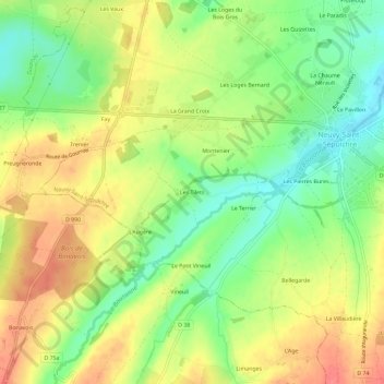 Mappa topografica Les Tilets, altitudine, rilievo