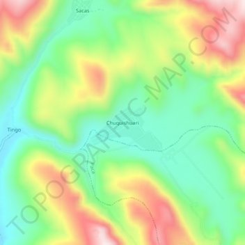 Mappa topografica Chuquishuari, altitudine, rilievo
