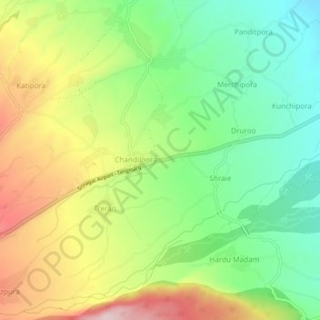 Mappa topografica Wahipora, altitudine, rilievo