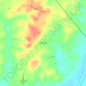 Mappa topografica Pleasant Hill, altitudine, rilievo