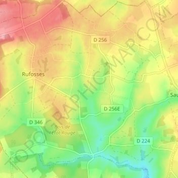 Mappa topografica Hameau Rabusquet, altitudine, rilievo