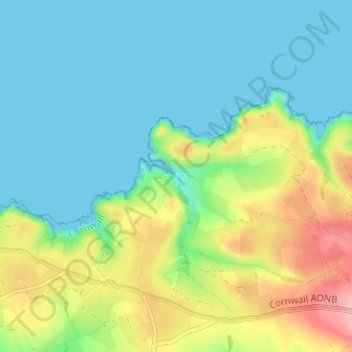 Mappa topografica Port Quin, altitudine, rilievo