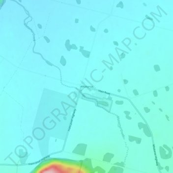 Mappa topografica Whataroa, altitudine, rilievo