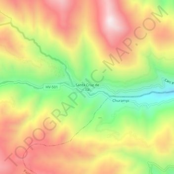 Mappa topografica Santa Cruz de Ila, altitudine, rilievo