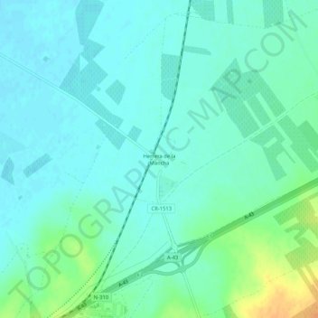 Mappa topografica Herrera de la Mancha, altitudine, rilievo
