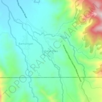 Mappa topografica Datal Blao, altitudine, rilievo