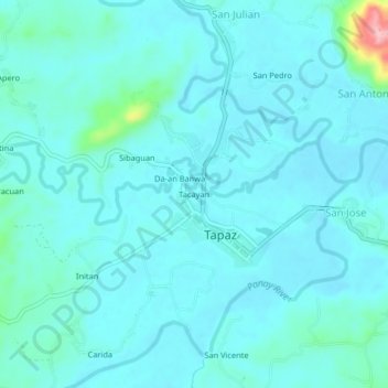 Mappa topografica Tacayan, altitudine, rilievo