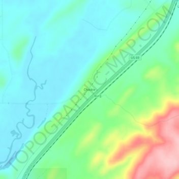 Mappa topografica Chockie, altitudine, rilievo