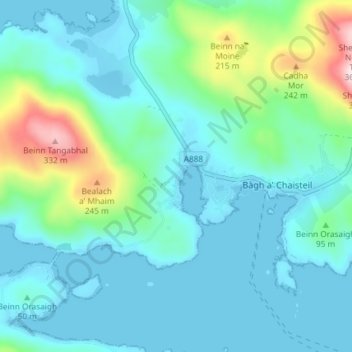 Mappa topografica Nask, altitudine, rilievo