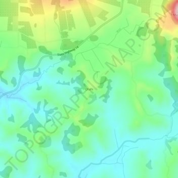 Mappa topografica Otuhi, altitudine, rilievo