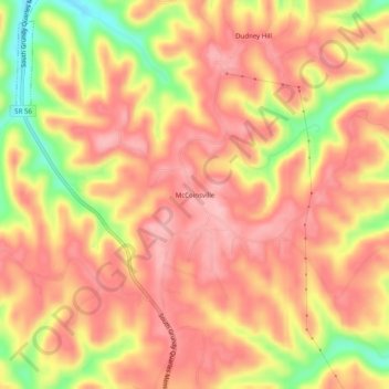 Mappa topografica McCoinsville, altitudine, rilievo