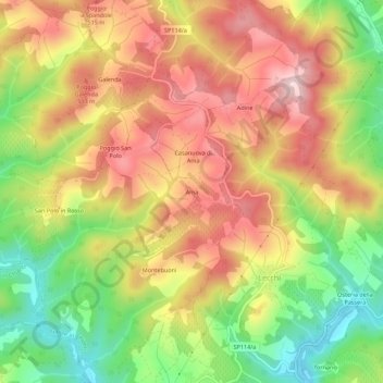 Mappa topografica Ama, altitudine, rilievo