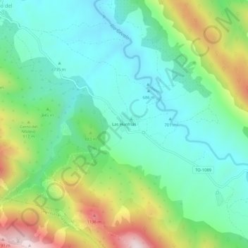 Mappa topografica Las Hunfrías, altitudine, rilievo