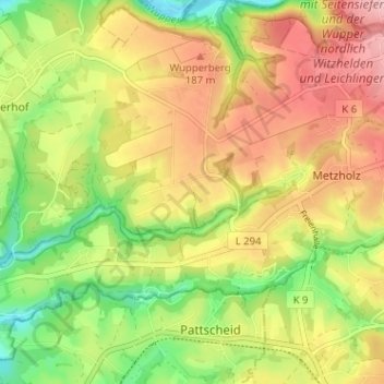 Mappa topografica Neuwinkel, altitudine, rilievo