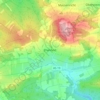 Mappa topografica Ehenfeld, altitudine, rilievo