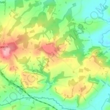 Mappa topografica Chiddingstone Hoath, altitudine, rilievo