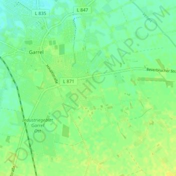 Mappa topografica Roslaes Höhe, altitudine, rilievo